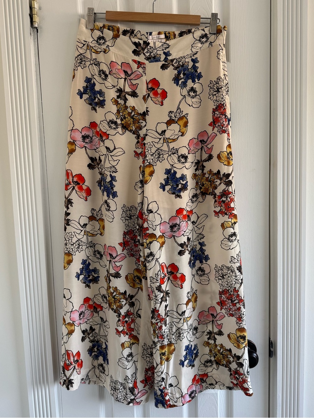 Silk-blend floral lounge pants, size S